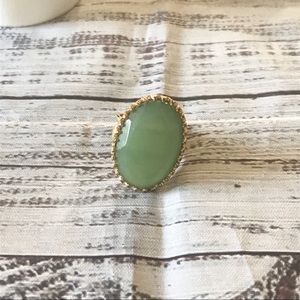 Stella & Dot Camilla Green Oval Adjustable Ring